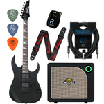 Zestaw gitara elektryczna Ibanez GRG121DX-BKF z combo Mooer Hornet 15i + akcesoria