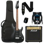 Zestaw gitara elektryczna Ibanez GSA60-BKN z combo Marshall MG15G Gold i akcesoriami
