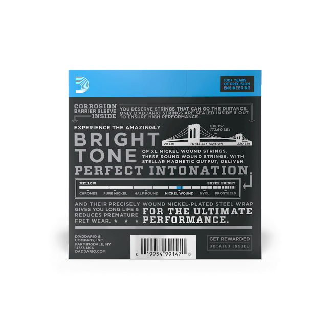 Struny do gitary barytonowej D'Addario EXL157 Medium Baritone 14-68