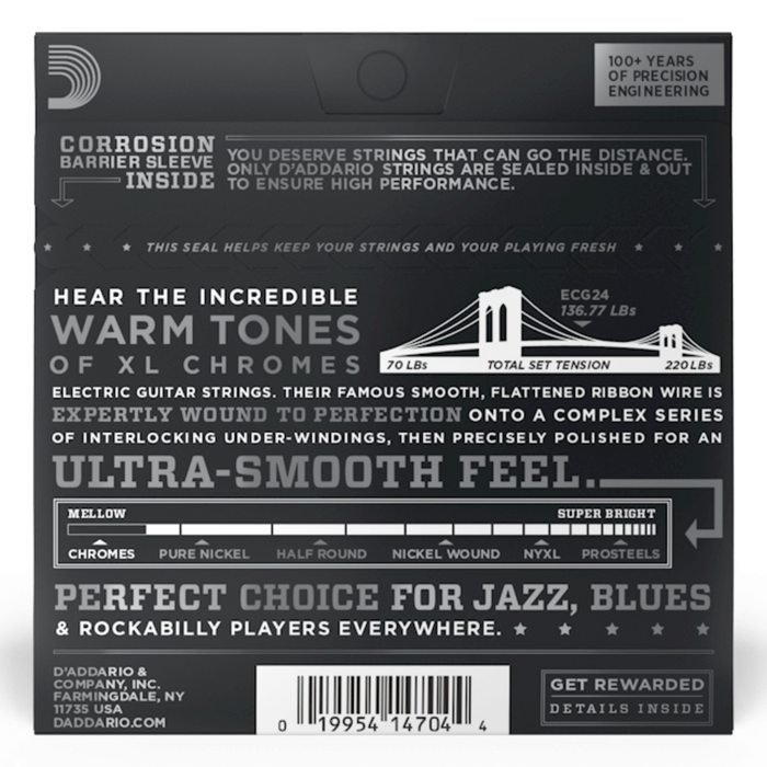 Struny do gitary elektrycznej D'Addario ECG24 Jazz Light 11-50