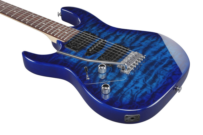 Zestaw gitara elektryczna leworęczna Ibanez GRX70QAL-TBB z kolumną i wzmacniaczem Orange