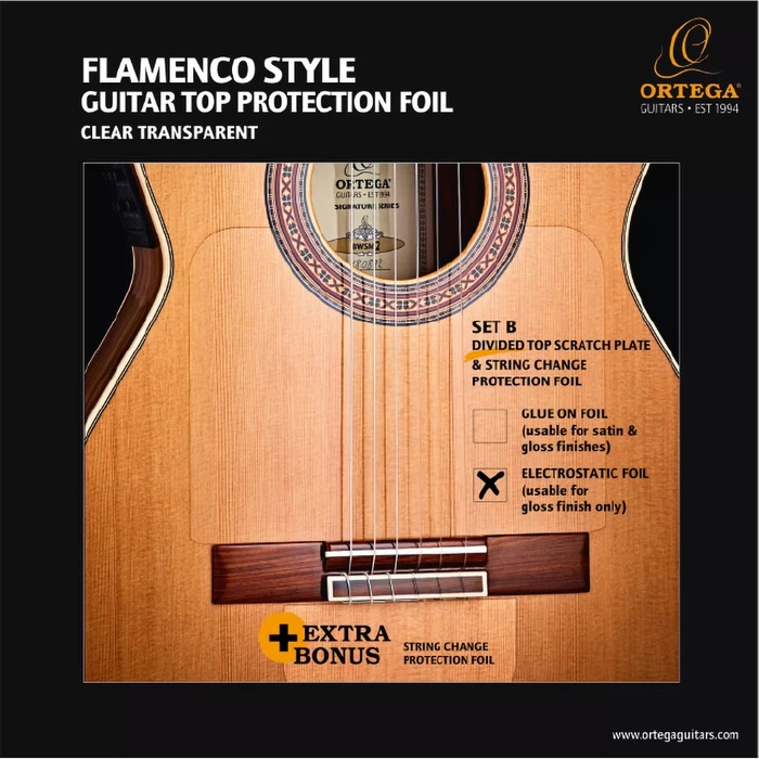 Przezroczyste folie ochronne do gitary Ortega OERP-FLAM2 Pick Guard Flamenco