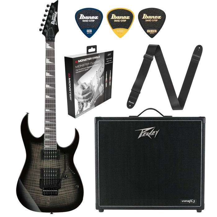 Zestaw gitara elektryczna Ibanez GRG320FA-TKS superstrat z combo Peavey 100W VYPYR X3