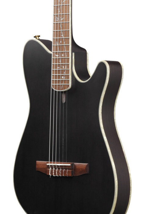 Gitara elektro-klasyczna Ibanez TOD10N-TKF Tim Henson Signature nylonowe struny Transparent Black Flat