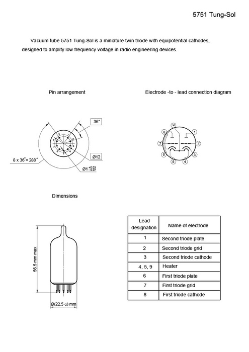 5751 Tung-Sol lampa elektronowa