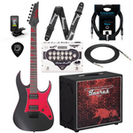 Zestaw gitara elektryczna Ibanez GRG131DX-BKF GRG GIO Black Flat + wzmacniacz i kolumna z akcesoriami
