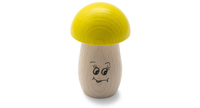 Grzechotka grzyb Rohema 61641 Mushroom Shaker High dla dzieci 1+ drewno żółte