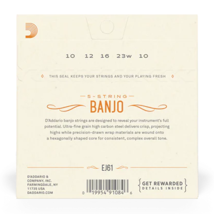 Struny do banjo D'Addario EJ61 Medium 10-23