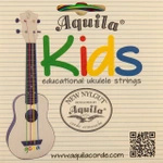 Struny do ukulele dla dzieci Aquila 138U kolorowe z broszurą i naklejką
