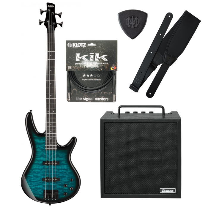 Zestaw gitara basowa Ibanez GSR280QA-TMS z combo Ibanez IBZ10BV2 + akcesoria