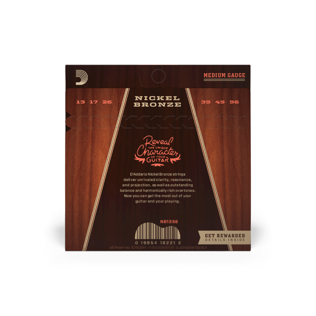 Struny do gitary akustycznej D'Addario NB1356 Medium 13-56