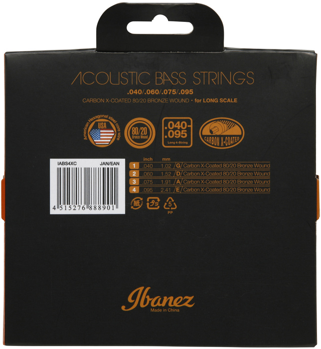 Struny do akustycznej gitary basowej Ibanez IABS4XC 40-95 (1 komplet)