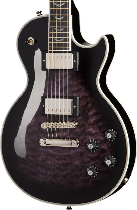 Epiphone Exclusive Bats in Flight Les Paul Custom Quilt Dark Purple Burst gitara elektryczna