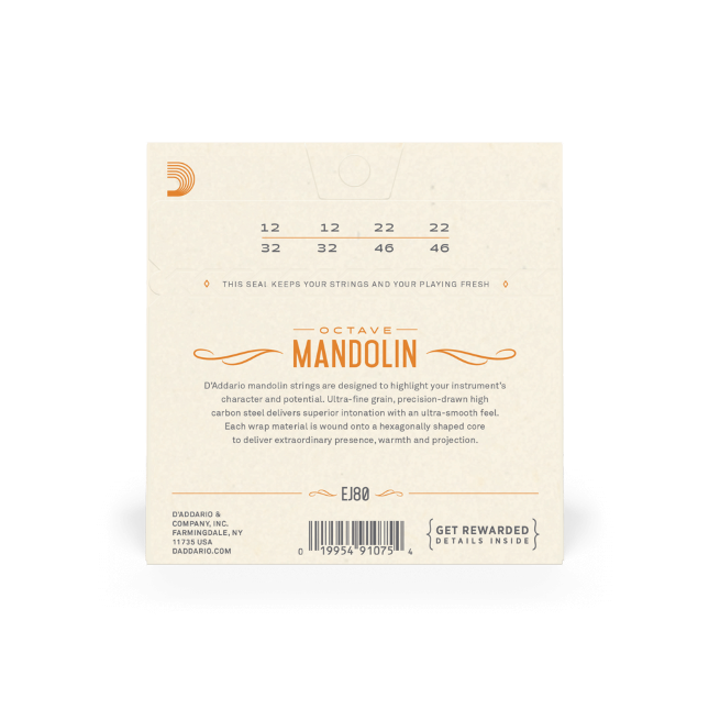 Struny do mandoliny D'Addario EJ80 12-46 Medium Phosphor Bronze Octave