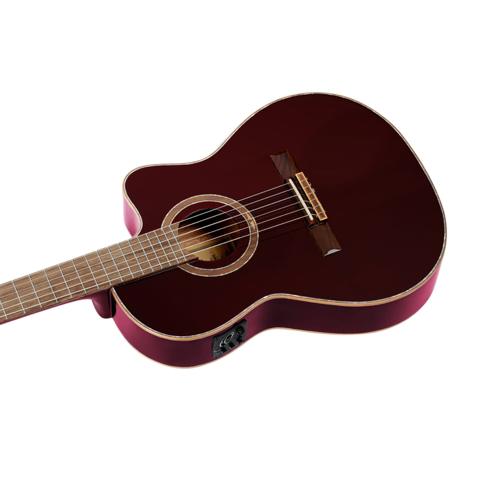 Gitara elektroklasyczna Ortega RCE138-T4STR bordowa 4/4 z pokrowcem