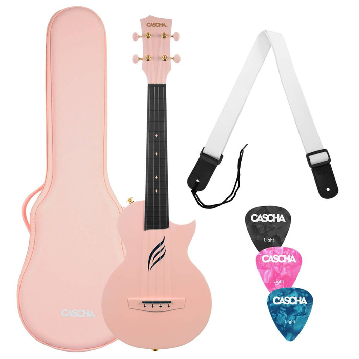 Ukulele Koncertowe Cascha Carbon Fibre Set Pink HH 2288