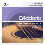 Struny do gitary akustycznej D'Addario EJ26-3D Custom Light 11-52 3PACK
