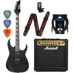 Zestaw gitara elektryczna Ibanez GRG121DX-BKF z combo Marshall MG15GFX Gold + akcesoria