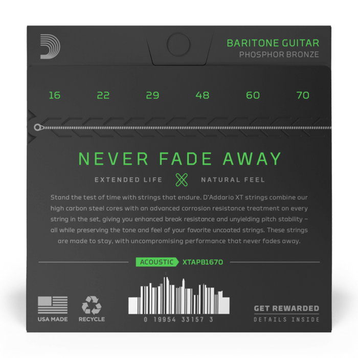 Struny do gitary akustycznej barytonowej D'Addario XTAPB1670 Medium 16-70 struny barytonowe