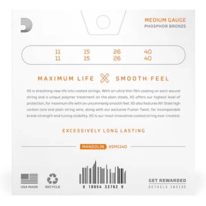 Struny do mandoliny D'Addario XSM1140 11-40 Phosphor Bronze