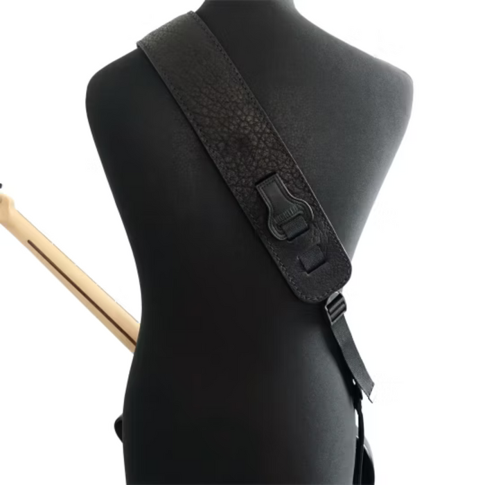 Pas do gitary Richter Luxury Bullneck Wild Black czarny skórzany
