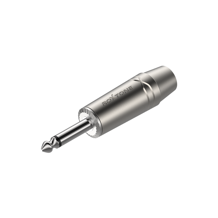 Wtyk Jack 6.3 mm mono niklowany bez sprężyny Roxtone RJ2PX-NN