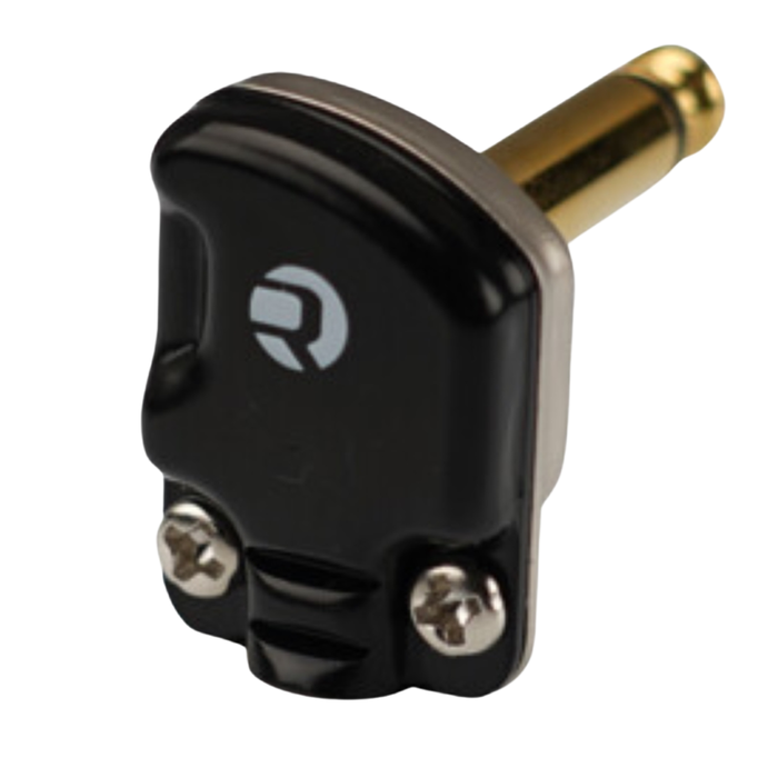 Złącze jack 6,3mm (1/4") kątowe Rean RP2RCF-B z płaską obudową na kabel mono