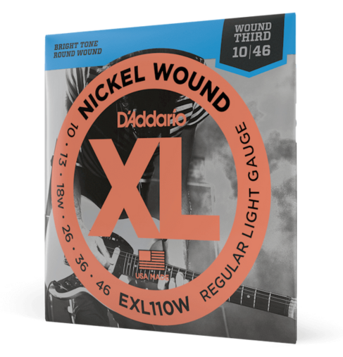 Struny do gitary elektrycznej D'Addario EXL110W Regular Light Wound Third 10-46