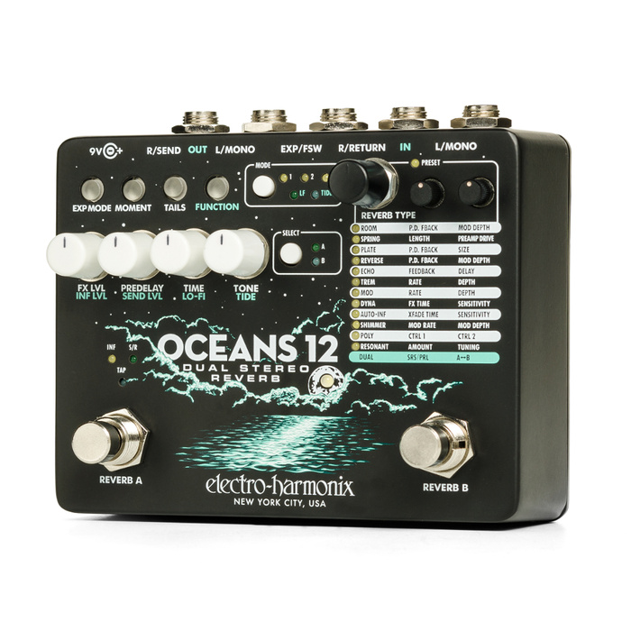 Oceans 12 Electro Harmonix efekt gitarowy Dual Stereo Reverb