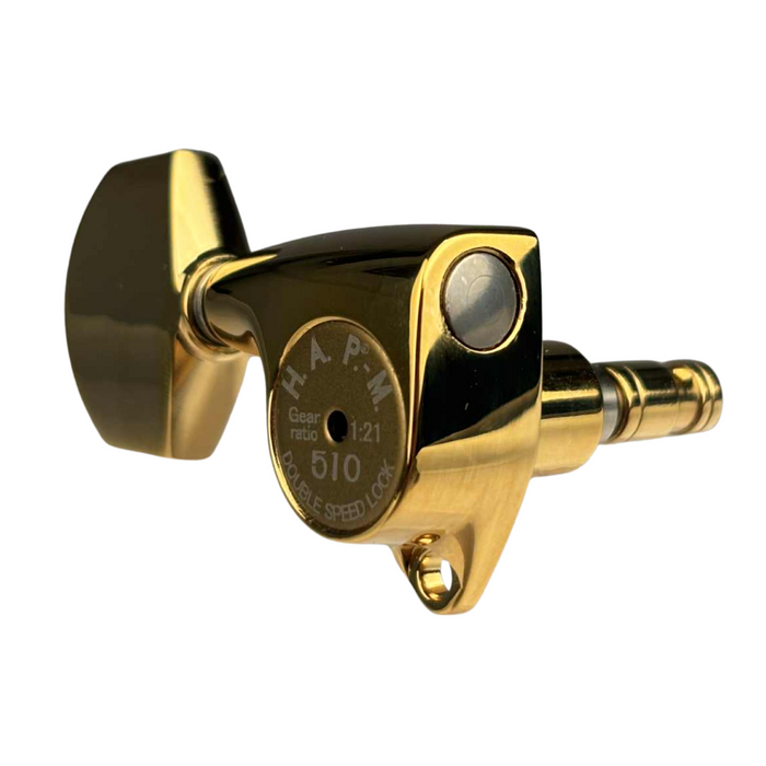 Klucze blokowane GOTOH SGV510Z-A01 HAPM złote L3+R3 trzy lewe, trzy prawe klucze do gitary HAP-M