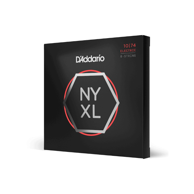 Struny do gitary elektrycznej D'Addario NYXL1074 Light Top/Heavy Bottom 8 strun 10-74