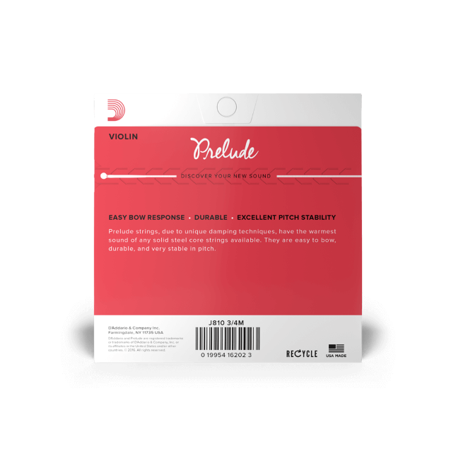 Struny do skrzypiec 3/4 D'Addario Prelude J810 3/4M