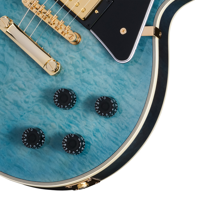 Epiphone EXCLUSIVE Les Paul Custom Quilt (z Premium Gig Bag) Ocean Blue gitara elektryczna