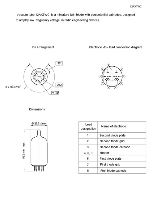 12AX7WC SOVTEK lampa elektronowa