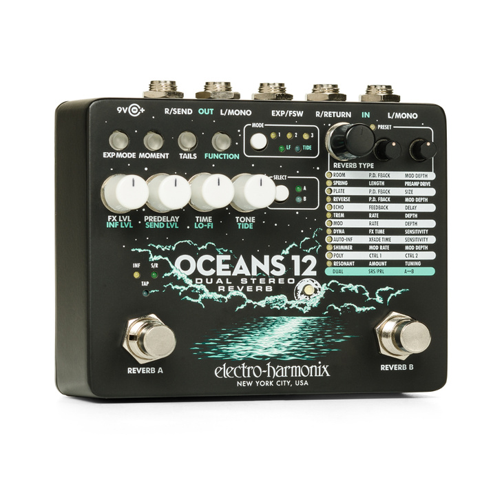 Oceans 12 Electro Harmonix efekt gitarowy Dual Stereo Reverb