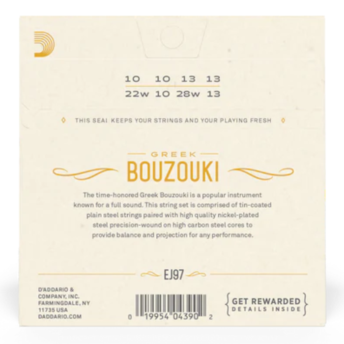 Struny D'Addario Greek Bouzouki Nickel-Plated Steel 8 strun