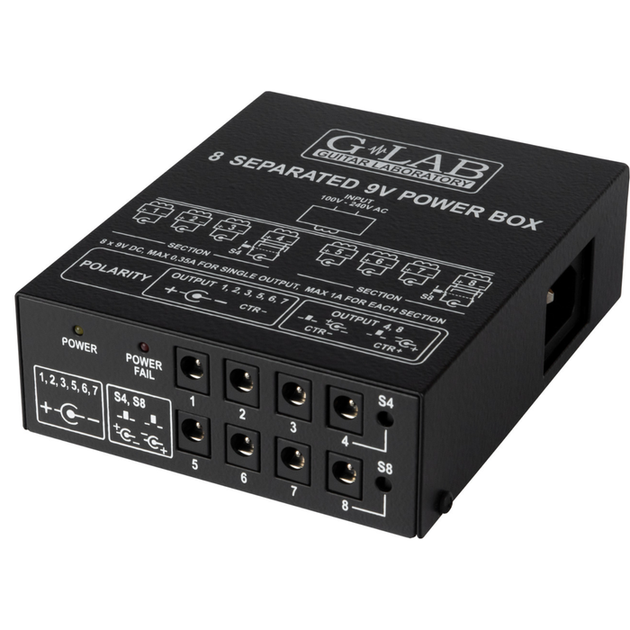 Izolowany zasilacz do efektów 9V, 12V, 15V, 18V G-Lab Power Box PB-1