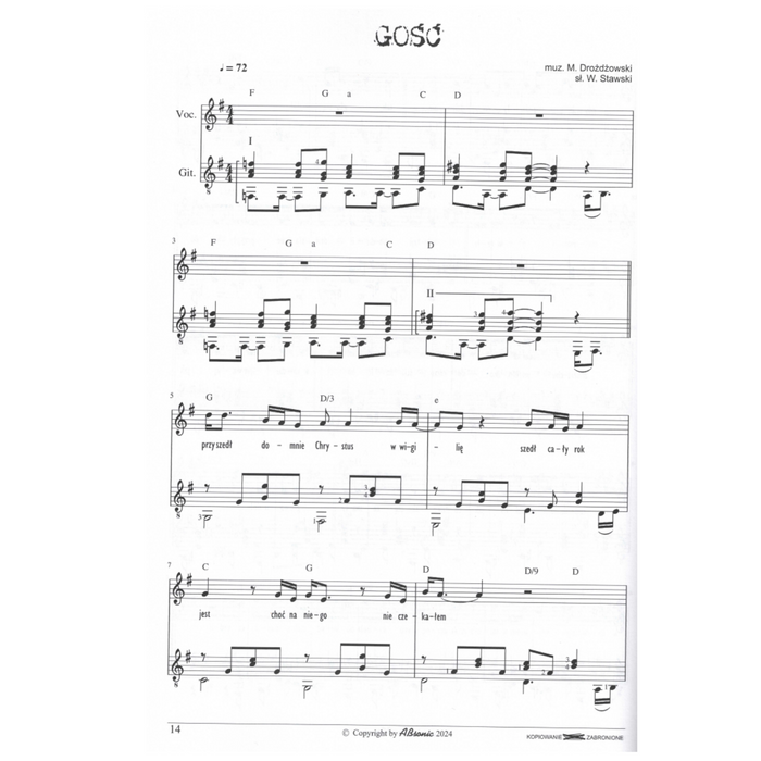 Zatrzymanie - śpiewnik na głos i gitarę