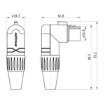 Gniazdo XLR żeńskie kątowe 3-pin Roxtone RX3RMP-NT