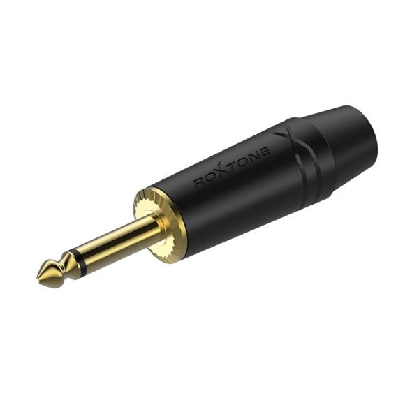 Wtyk Jack 6.3 mm mono czarny pozłacany Roxtone RJ2PX-BG