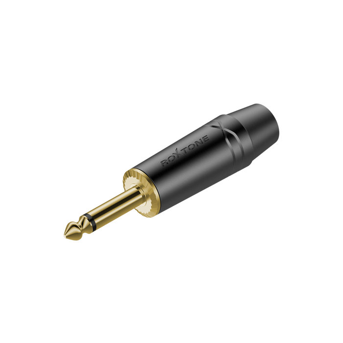 Wtyk Jack 6.3 mm mono czarny pozłacany Roxtone RJ2PX-BG