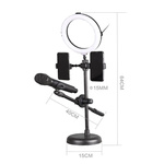 Lampa pierścieniowa LED ze statywem, uchwytami do telefonu i mikrofonu KA-LINE R-123