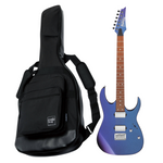 Zestaw gitara elektryczna Ibanez GRG121SP-BMC Blue Metal Chameleon z dedykowanym pokrowcem Ibanez IGB540-BK