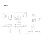 Klucze blokowane GOTOH SG381-05 MGT L6 Cosmo Black sześć lewych kluczy do gitary MG-T