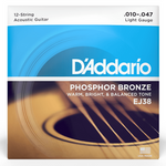 D'Addario EJ38 struny do gitary akustycznej Light 12 String Set 10-47