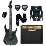 Zestaw gitara elektryczna Ibanez GRG120QASPBKG z combo Marshall MG30GFX Gold i akcesoriami