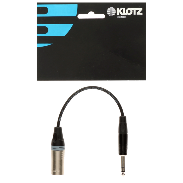 Adapter XLR 3p męski/jack 6.35mm plug 3-pin Klotz XLR-BMP6.3 przejściówka 0.2m