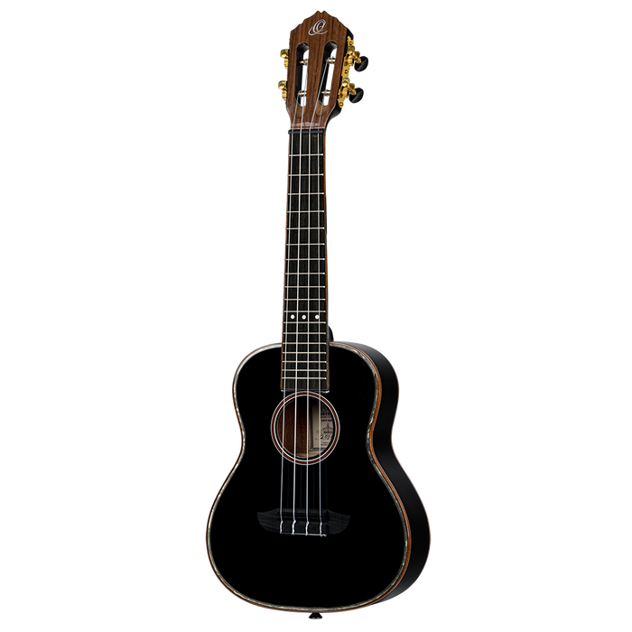 Ukulele koncertowe Ortega RUOX-CC Onyx czarne połysk świerk/mahoń + pokrowiec