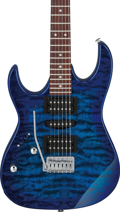 Zestaw gitara elektryczna leworęczna Ibanez GRX70QAL-TBB z kolumną i wzmacniaczem Orange