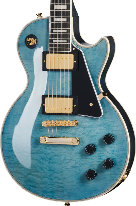 Epiphone EXCLUSIVE Les Paul Custom Quilt (z Premium Gig Bag) Ocean Blue gitara elektryczna